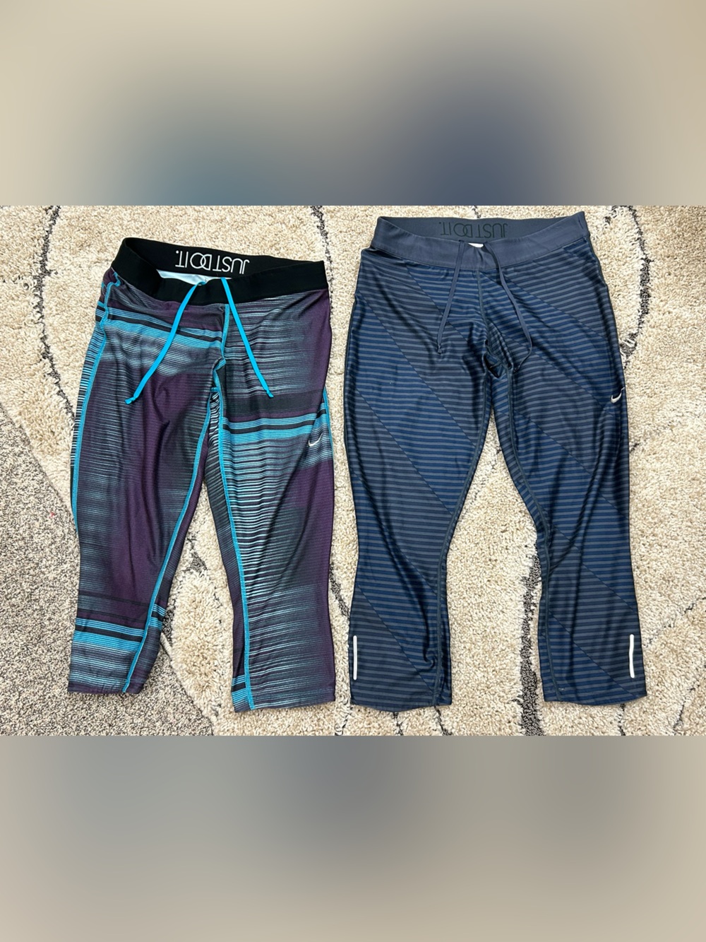 Set of 2 Women’s Nike Dri Fit Athletic Capri Pants - Size L